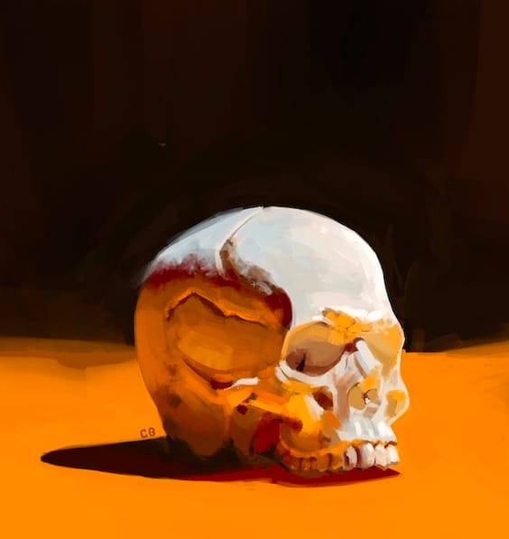 Digital skull painting done in Procreate by me, Carter Bancroft